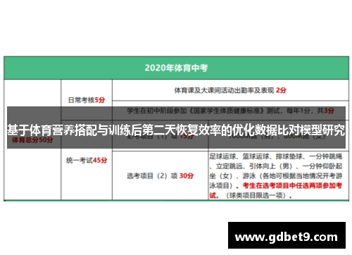基于体育营养搭配与训练后第二天恢复效率的优化数据比对模型研究